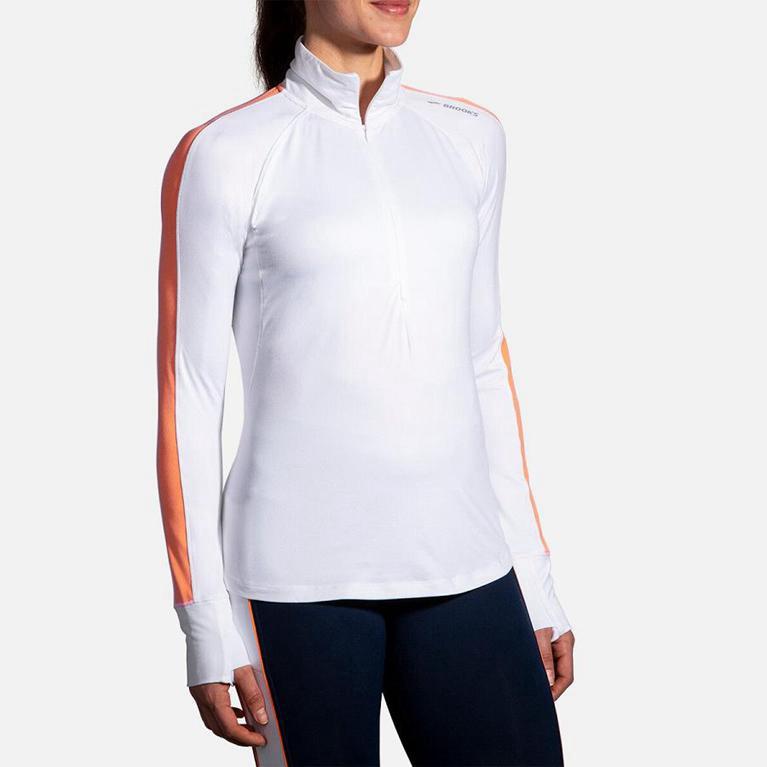 Brooks DASH HALF ZIP Running Jackets Womens Sale - White (WFH165307)